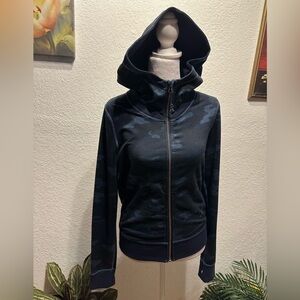 Lululemon Namaskar Zip Hoodie Jacket, Camo Slick Blue, Size 4